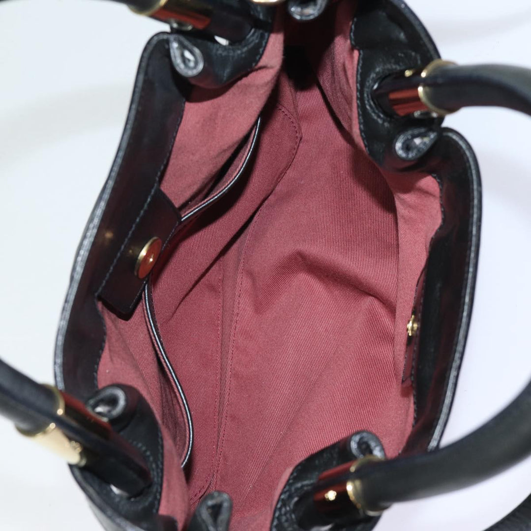 Chloe Victoria Hand Bag Leather 2way Black am6565