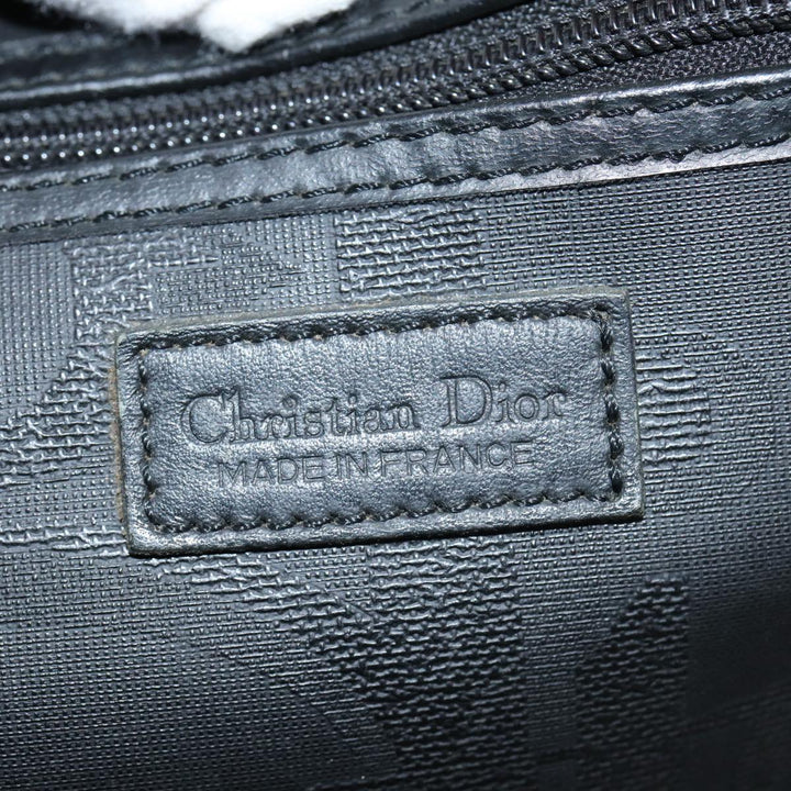 CHRISTIAN Top quality Dior Trotter Canvas Boston Bag Black Auth am6570