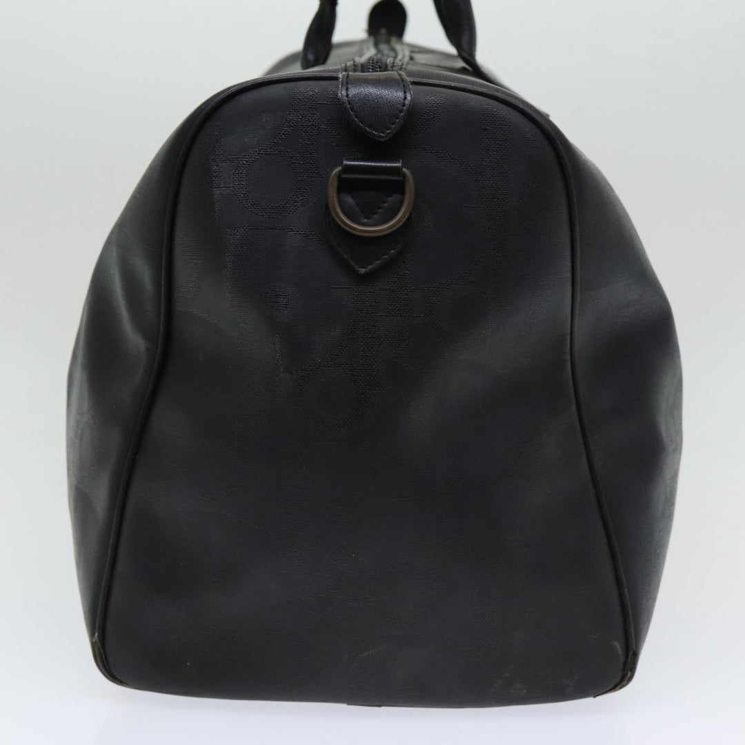 CHRISTIAN Top quality Dior Trotter Canvas Boston Bag Black Auth am6570