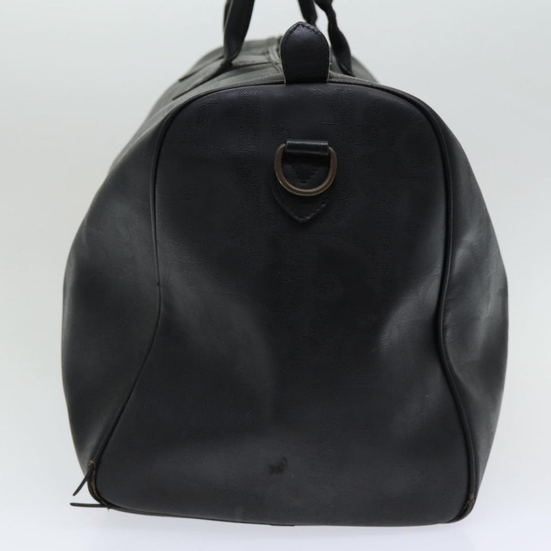 CHRISTIAN Top quality Dior Trotter Canvas Boston Bag Black Auth am6570