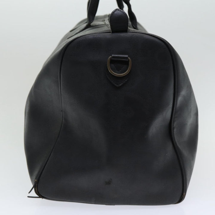 CHRISTIAN Top quality Dior Trotter Canvas Boston Bag Black Auth am6570
