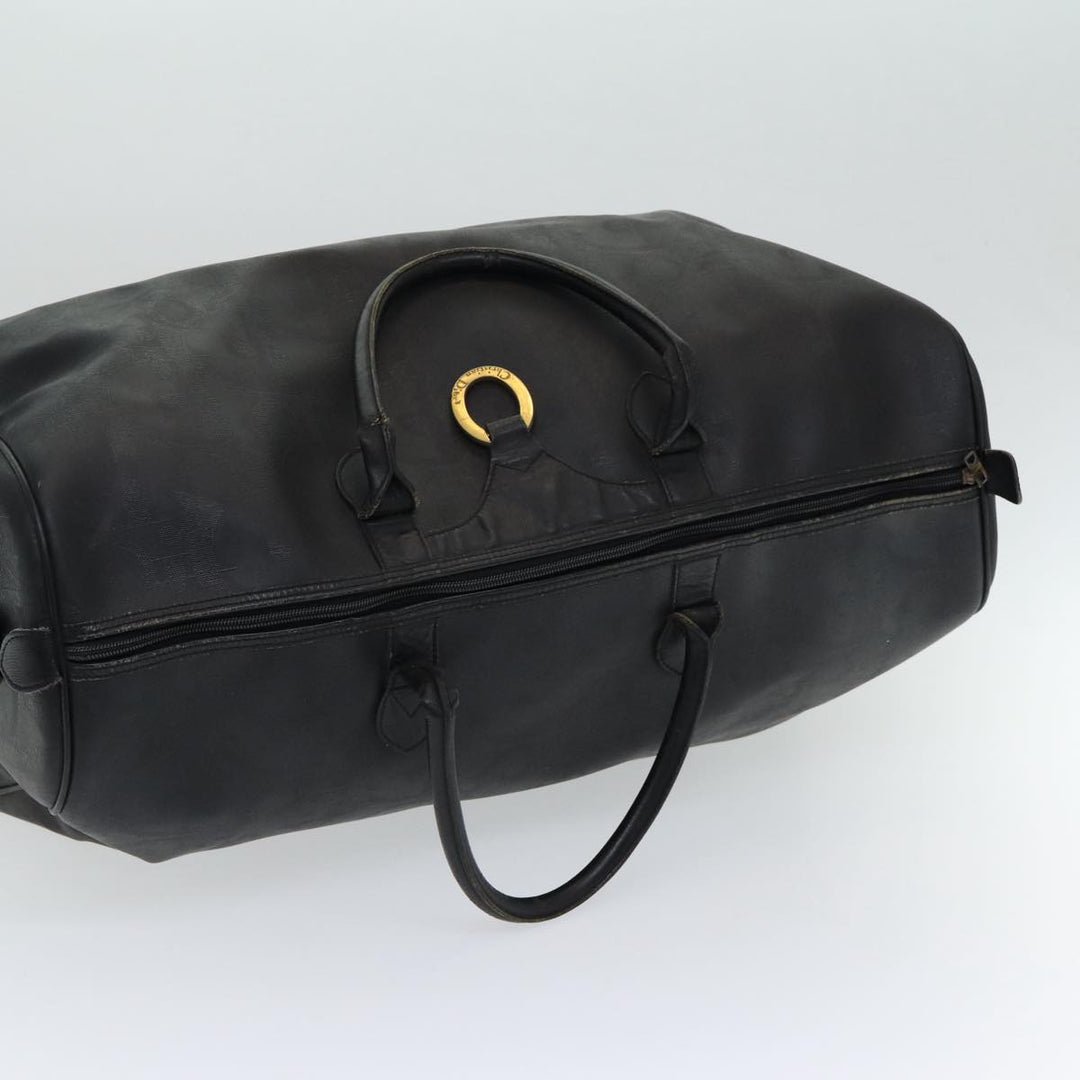 CHRISTIAN Top quality Dior Trotter Canvas Boston Bag Black Auth am6570