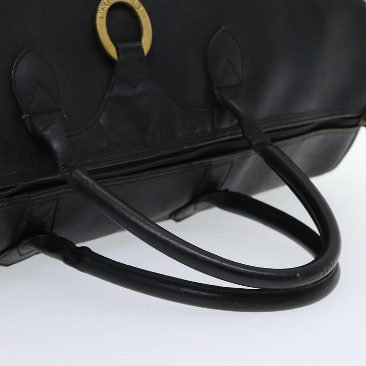 CHRISTIAN Top quality Dior Trotter Canvas Boston Bag Black Auth am6570