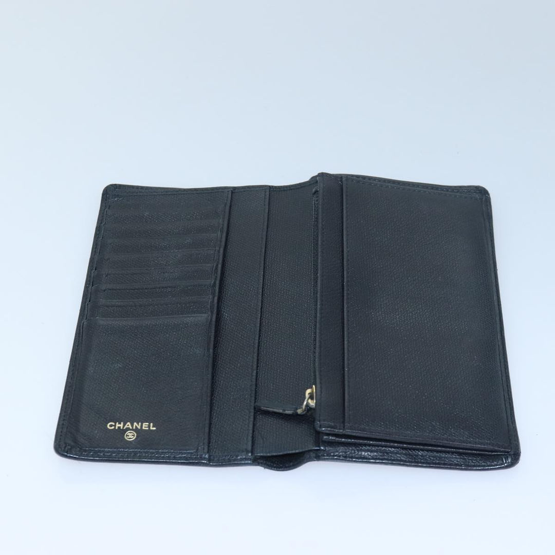 Top Quality Chanel COCO Mark Wallet Leather Black CC Auth am6579