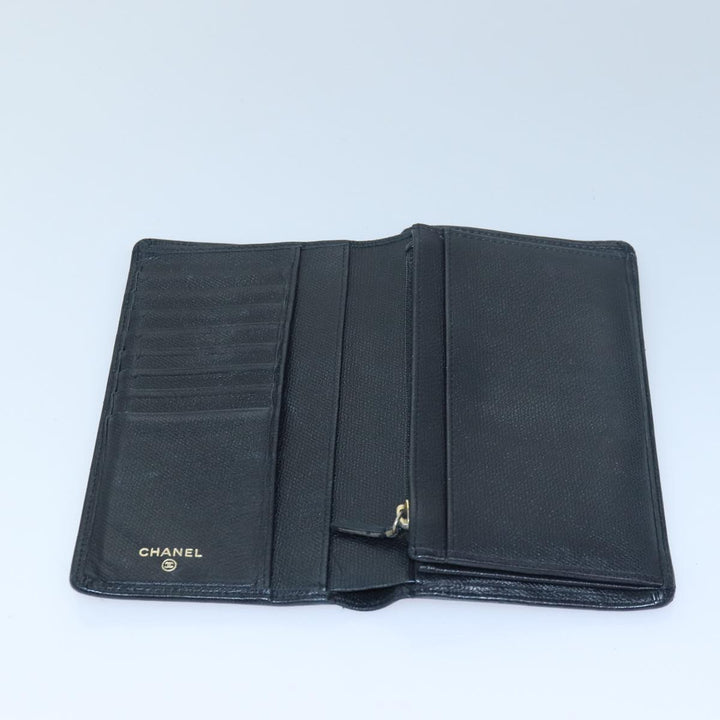 Top Quality Chanel COCO Mark Wallet Leather Black CC Auth am6579