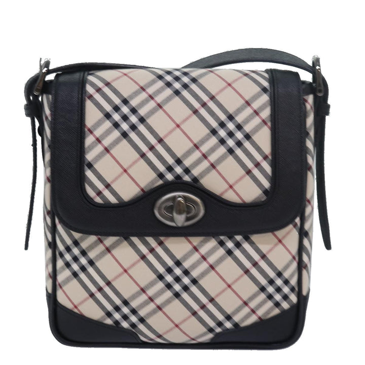BurberrySs Nova Check Shoulder Bag Canvas Beige Auth am6582A