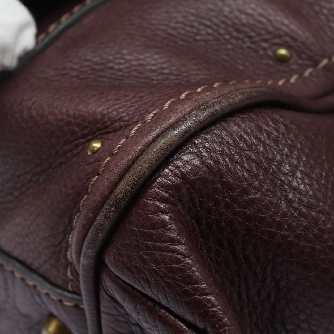 Chloe Paddington Hand Bag Leather Wine Red am6592