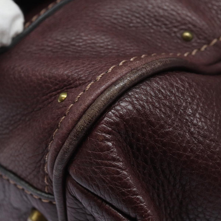Chloe Paddington Hand Bag Leather Wine Red am6592