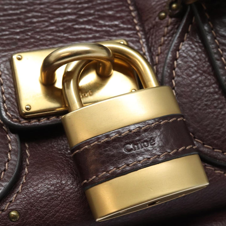 Chloe Paddington Hand Bag Leather Wine Red am6592
