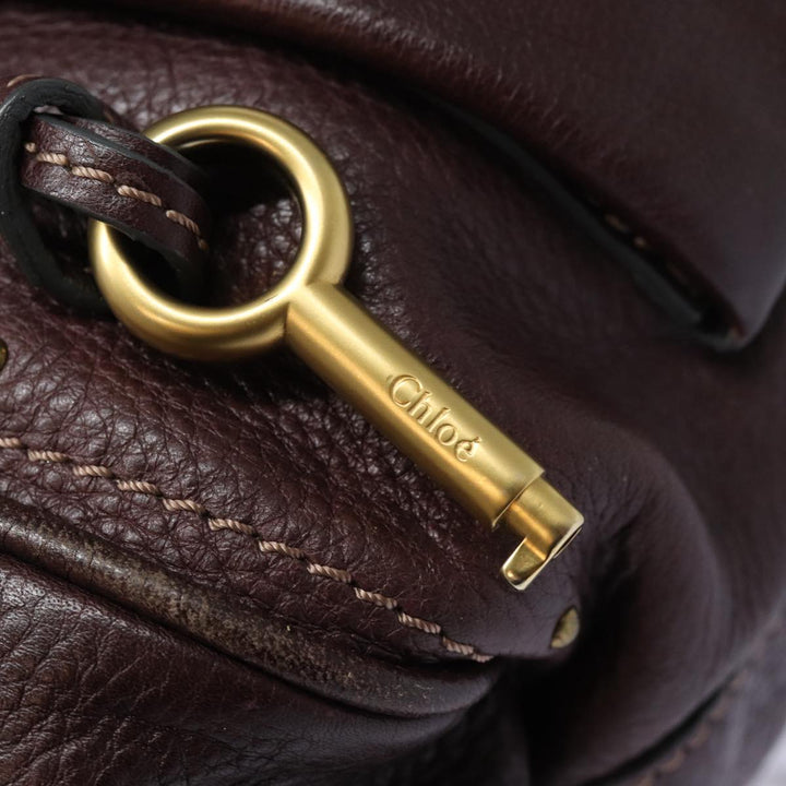 Chloe Paddington Hand Bag Leather Wine Red am6592