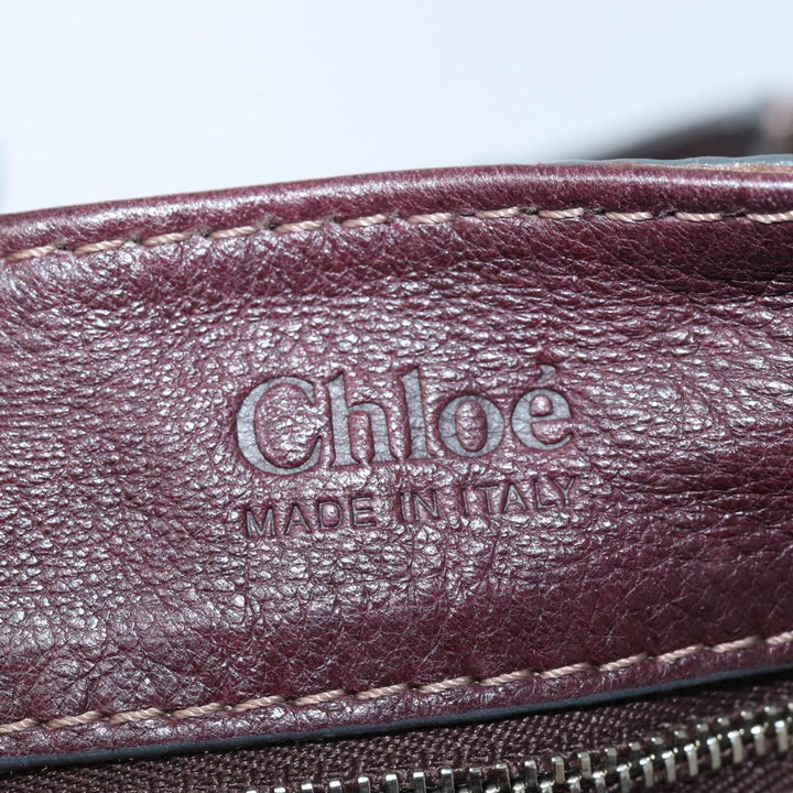 Chloe Paddington Hand Bag Leather Wine Red am6592