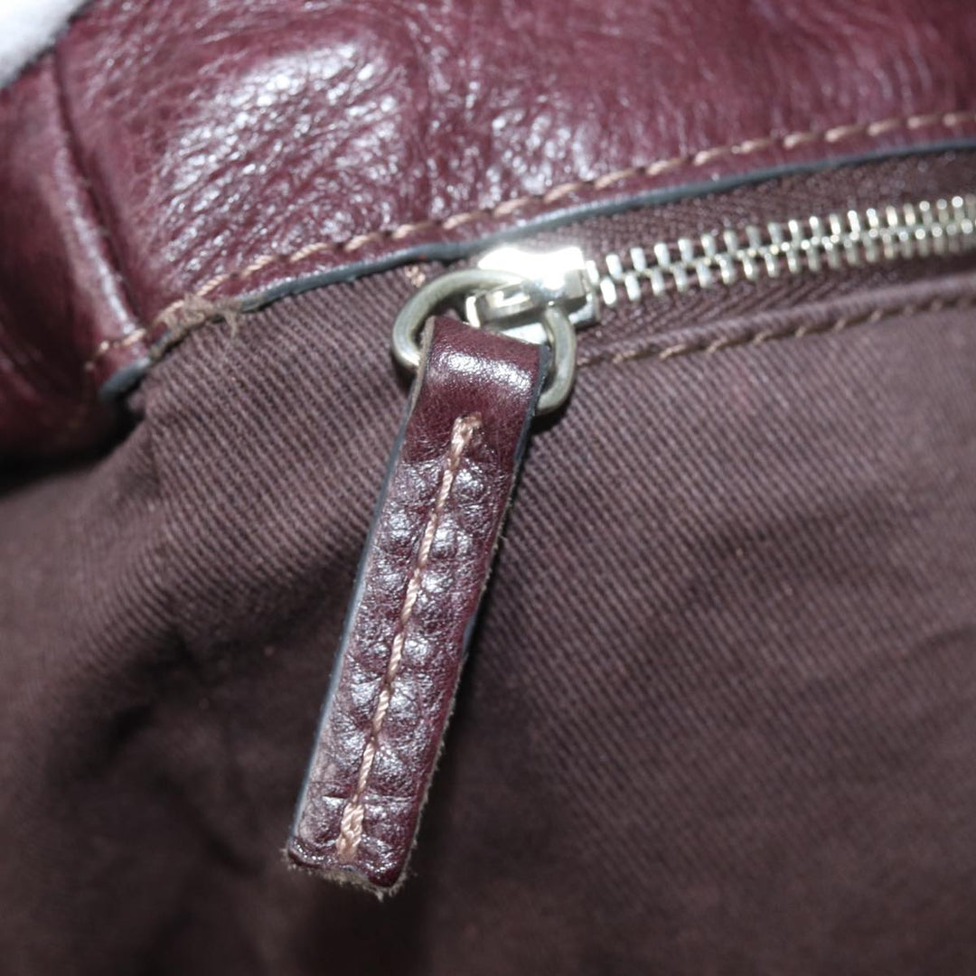 Chloe Paddington Hand Bag Leather Wine Red am6592