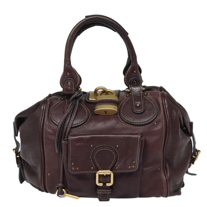 Chloe Paddington Hand Bag Leather Wine Red am6592