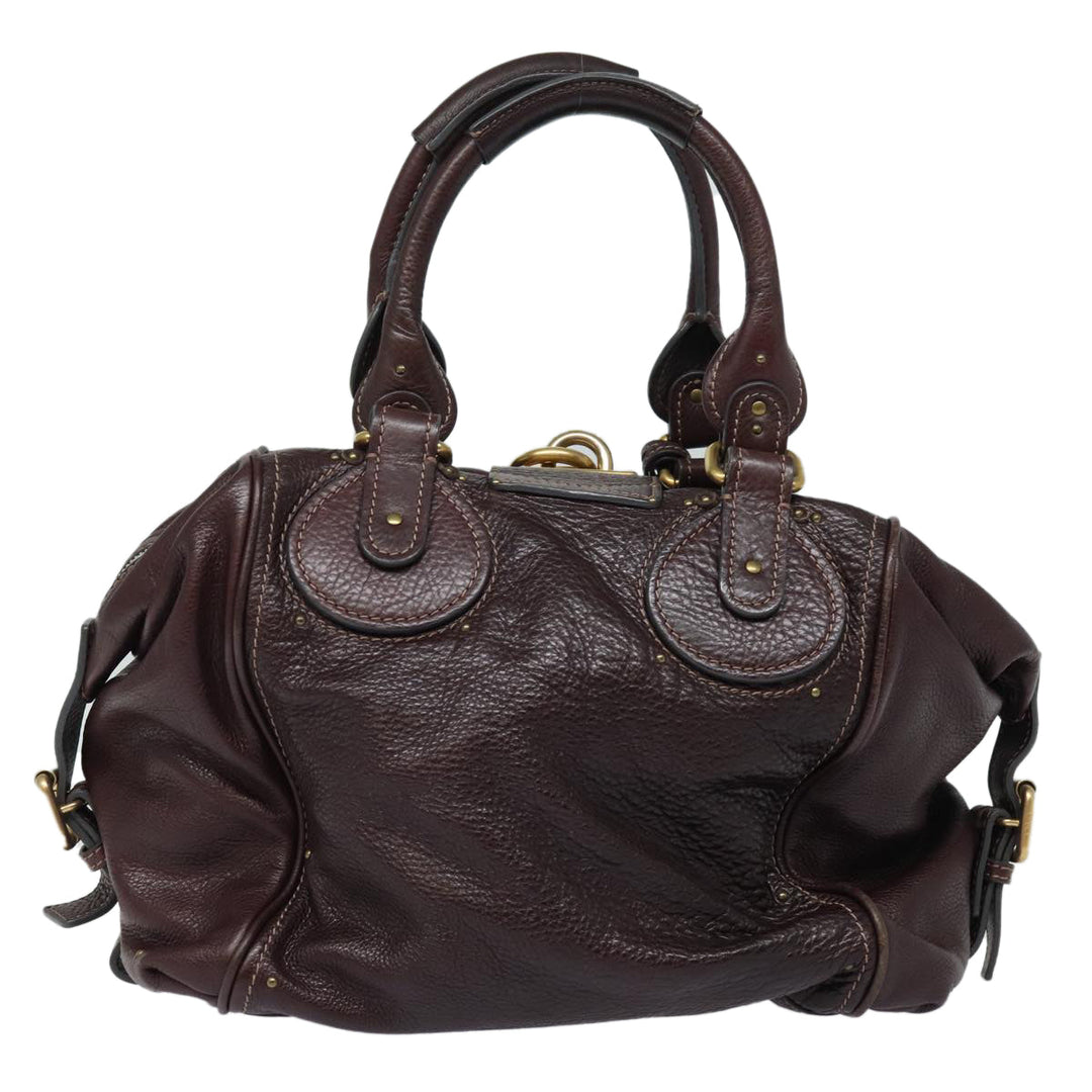 Chloe Paddington Hand Bag Leather Wine Red am6592