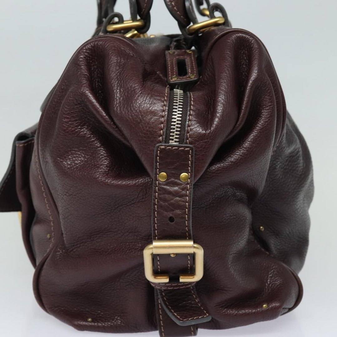 Chloe Paddington Hand Bag Leather Wine Red am6592