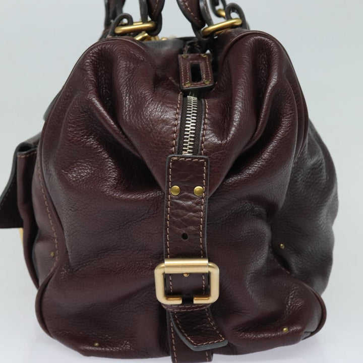 Chloe Paddington Hand Bag Leather Wine Red am6592