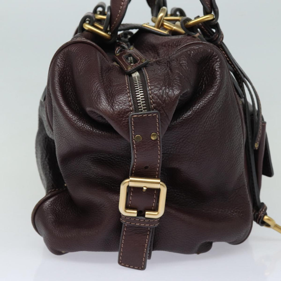 Chloe Paddington Hand Bag Leather Wine Red am6592