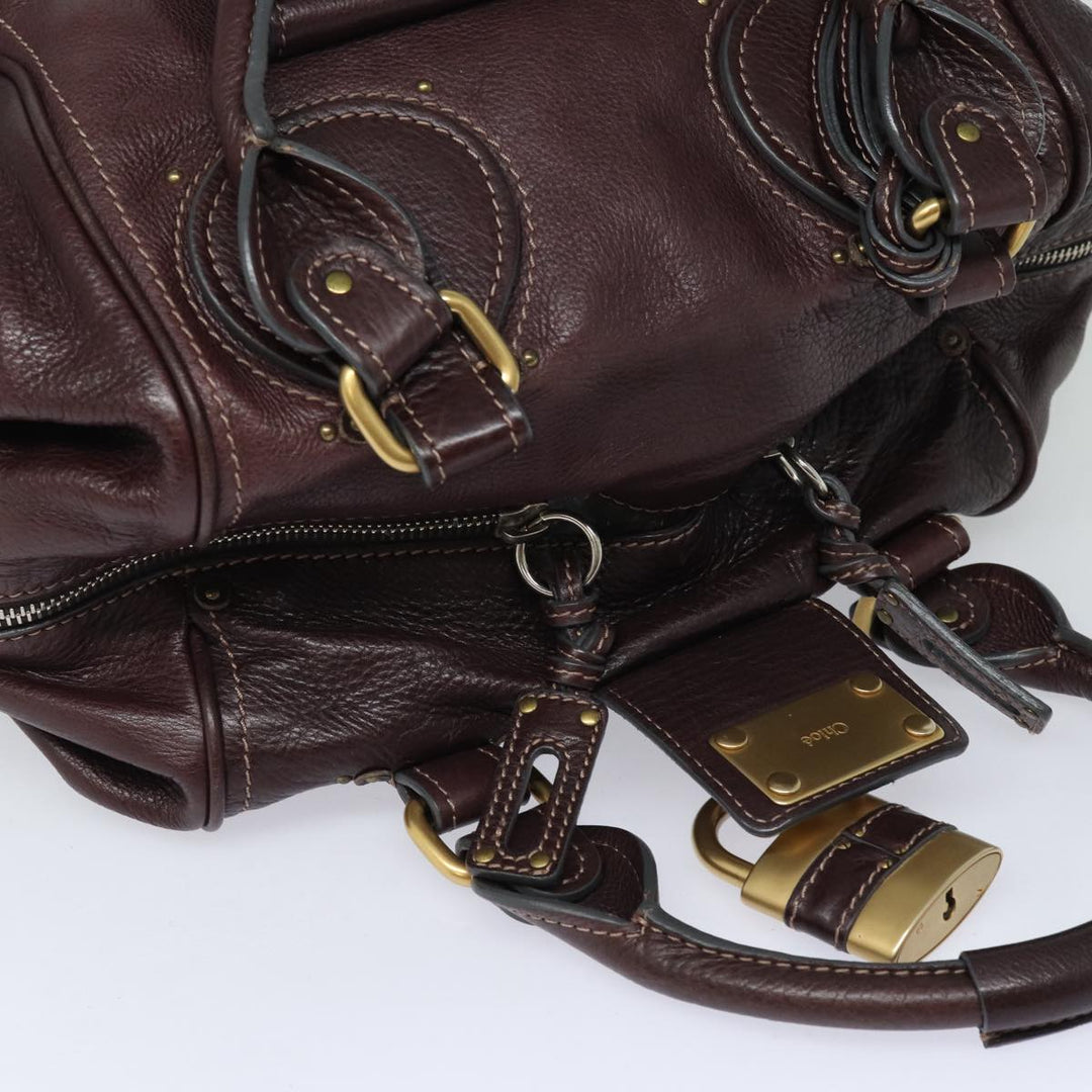Chloe Paddington Hand Bag Leather Wine Red am6592