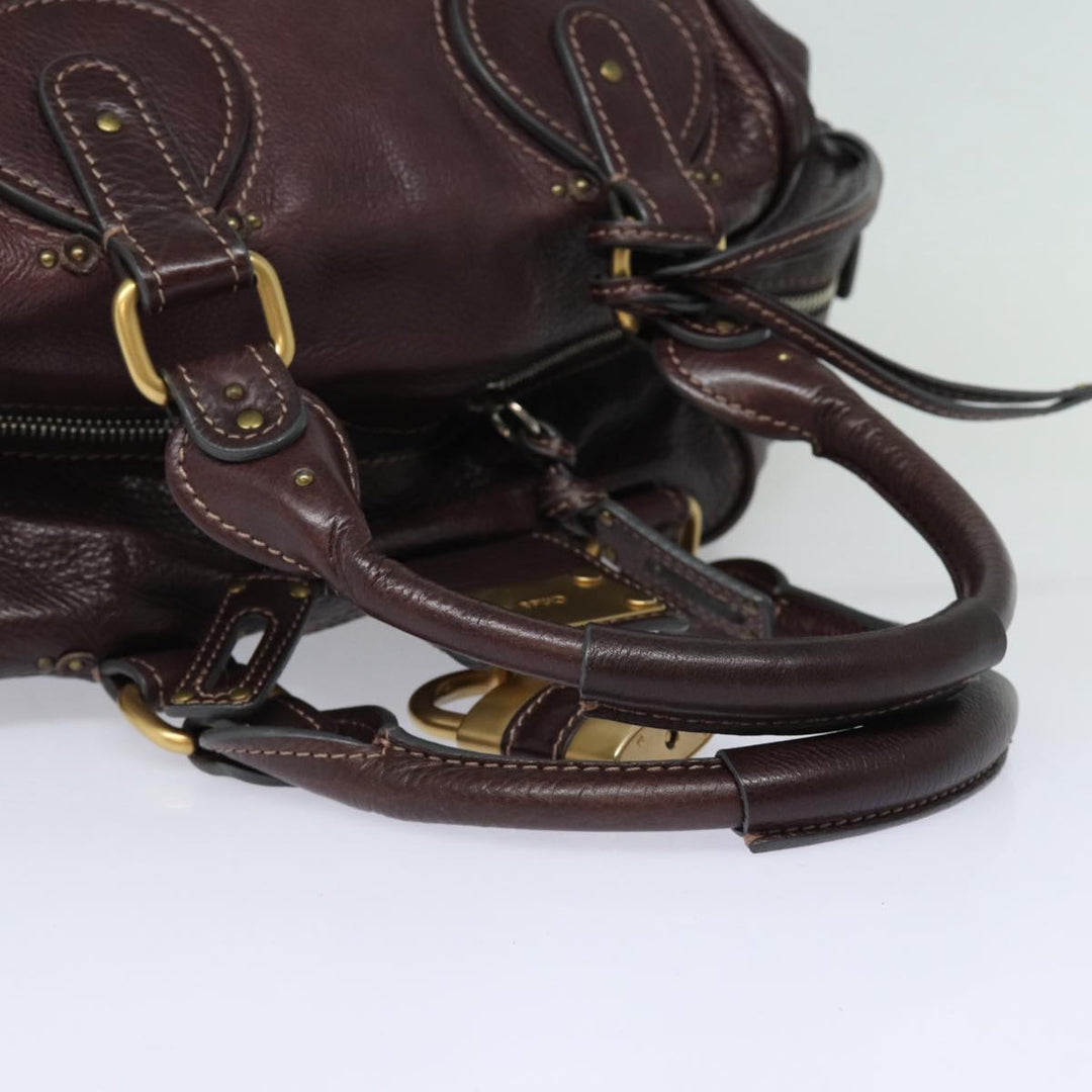 Chloe Paddington Hand Bag Leather Wine Red am6592