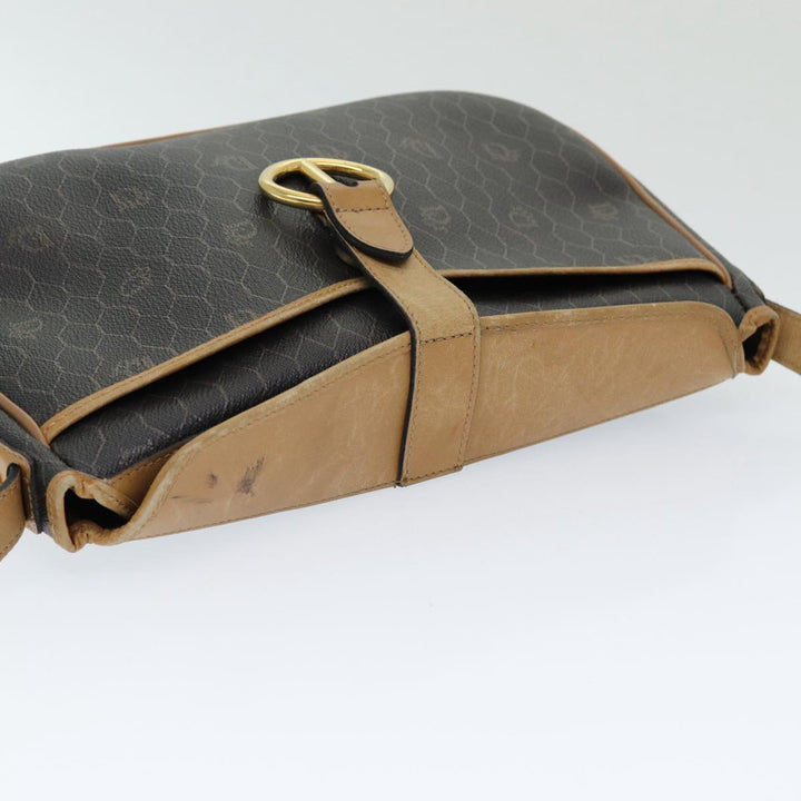 CHRISTIAN Top quality Dior Honeycomb Canvas Wallet Shoulder Bag PVC 2Set Black Auth am6661