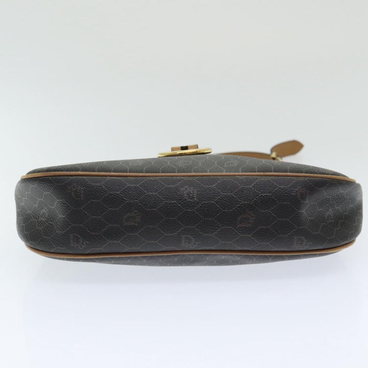 CHRISTIAN Dior Honeycomb Canvas Wallet Shoulder Bag PVC 2Set Black Auth am6661