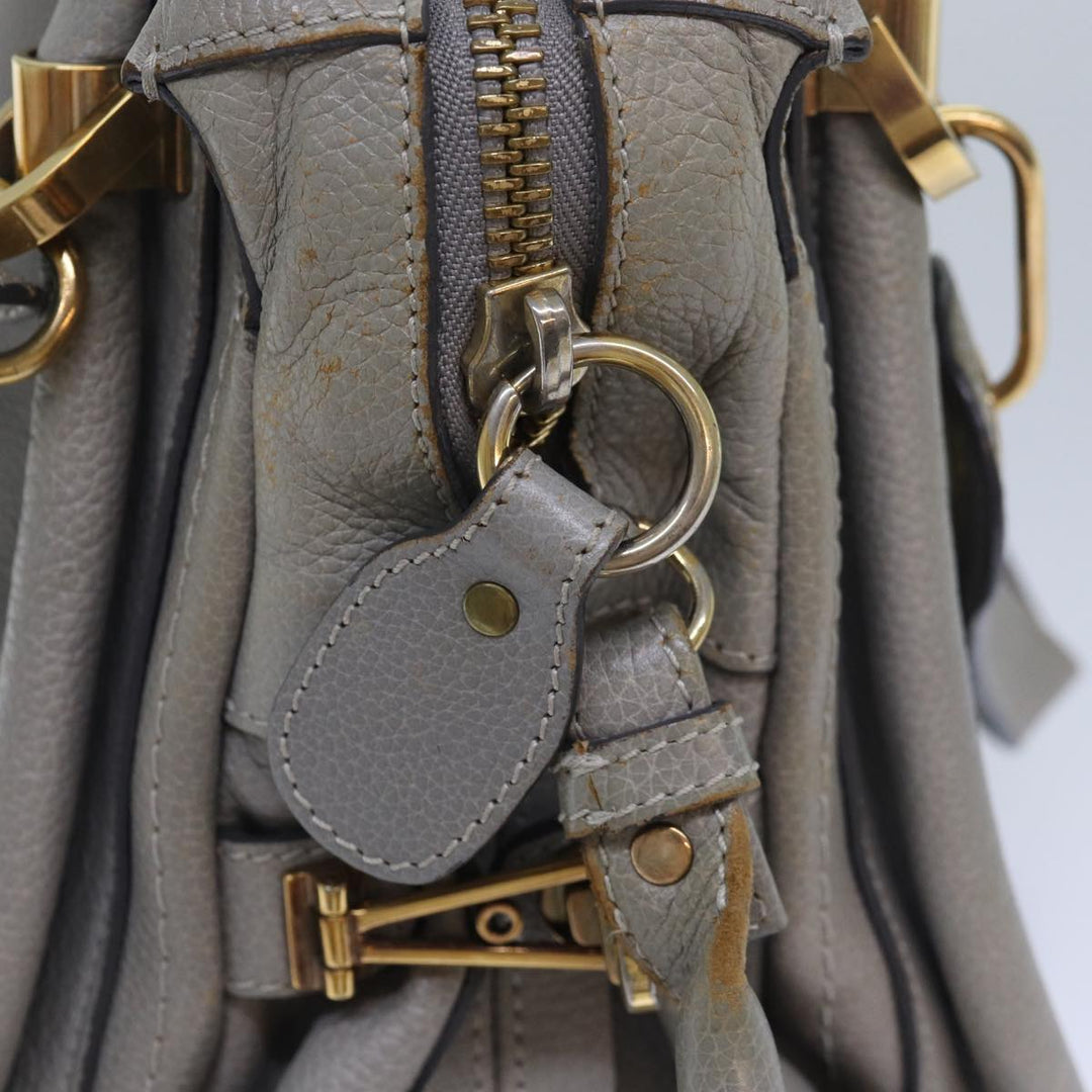 Chloe Paraty Hand Bag Leather 2way Gray am6680