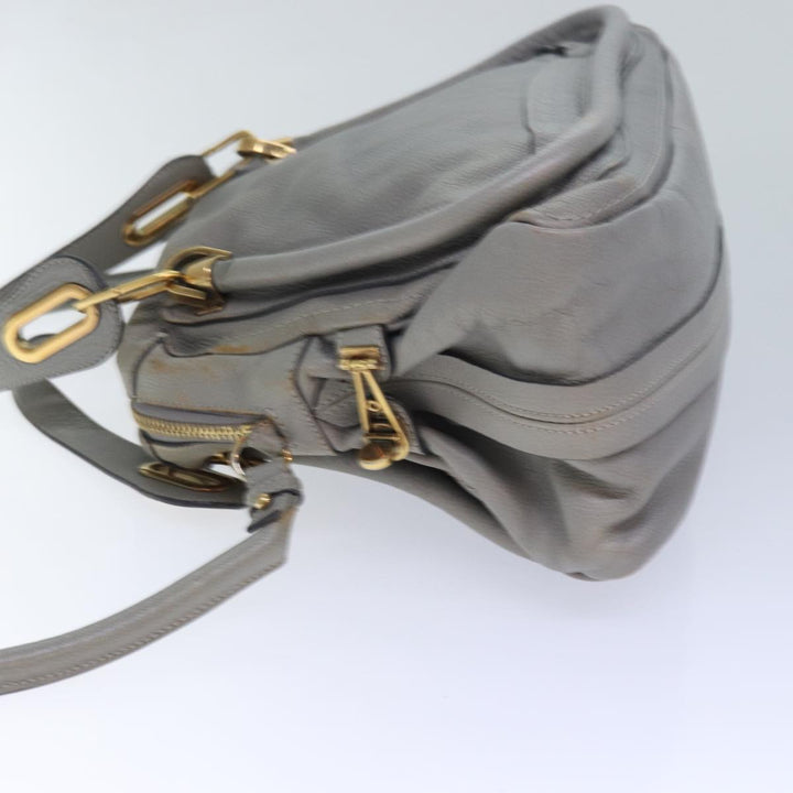 Chloe Paraty Hand Bag Leather 2way Gray am6680