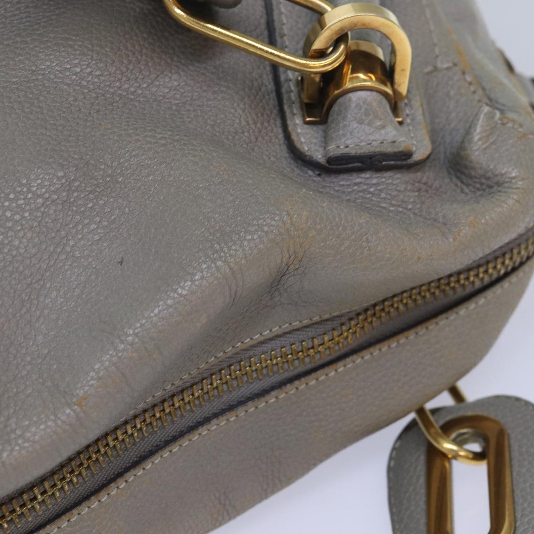 Chloe Paraty Hand Bag Leather 2way Gray am6680