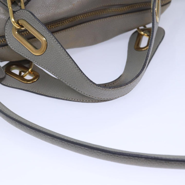 Chloe Paraty Hand Bag Leather 2way Gray am6680