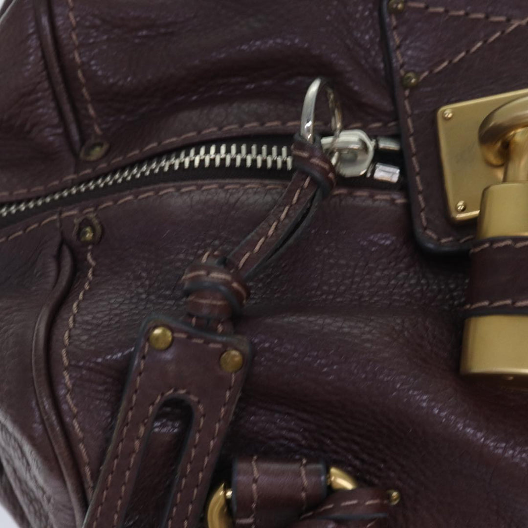 Chloe Paddington Hand Bag Leather Brown am6690