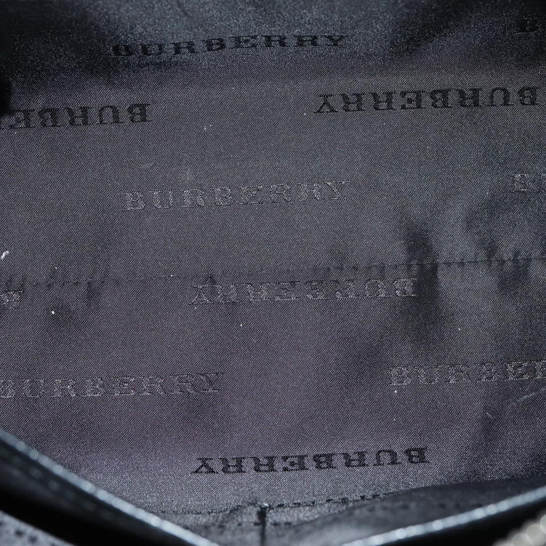 Burberry Nova Check Shoulder Bag Nylon Black Beige Auth am6696