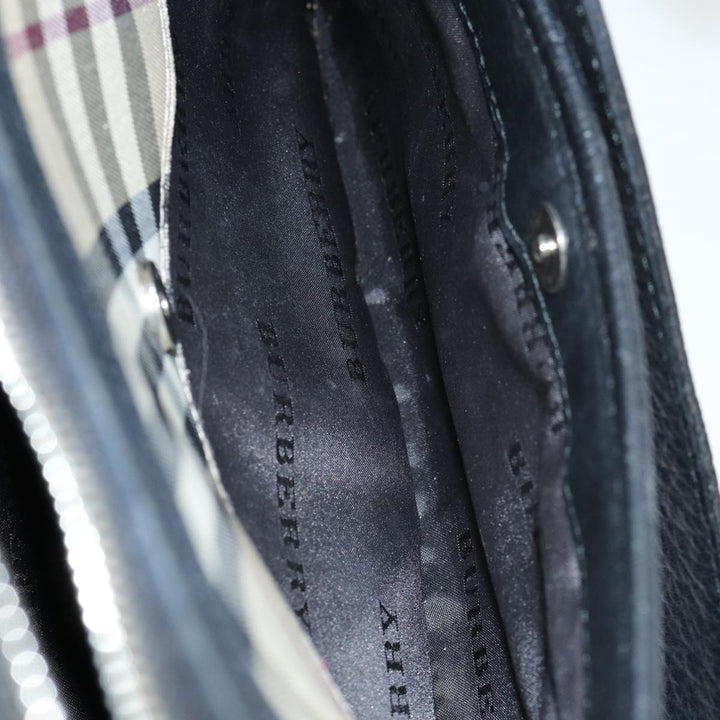 Burberry Nova Check Shoulder Bag Nylon Black Beige Auth am6696