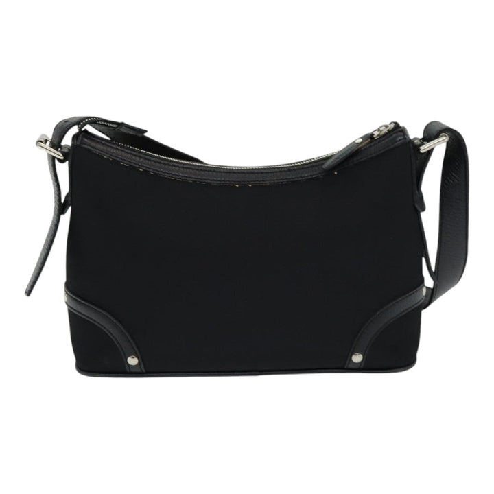 Burberry Nova Check Shoulder Bag Nylon Black Beige Auth am6696