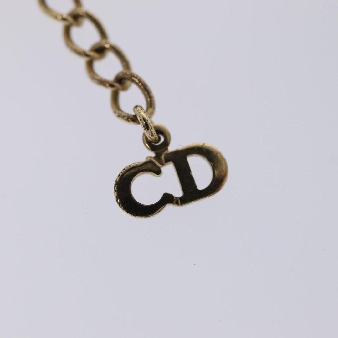 CHRISTIAN Top quality Dior Necklace metal Gold Auth am6766