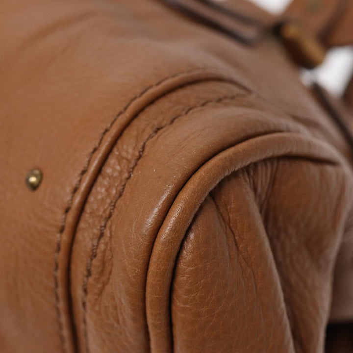 Chloe Paddington Hand Bag Leather Brown Gold am6782