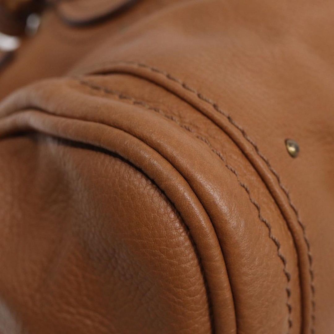 Chloe Paddington Hand Bag Leather Brown Gold am6782
