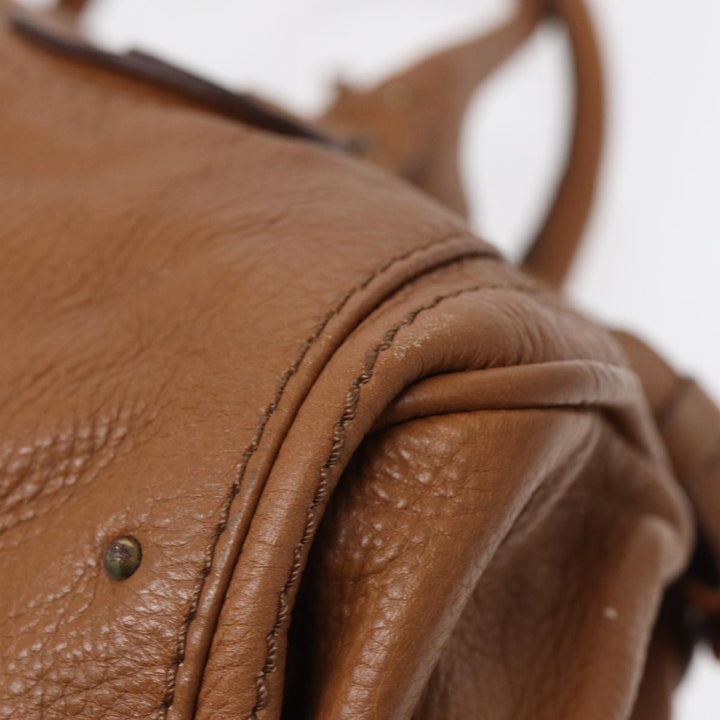 Chloe Paddington Hand Bag Leather Brown Gold am6782