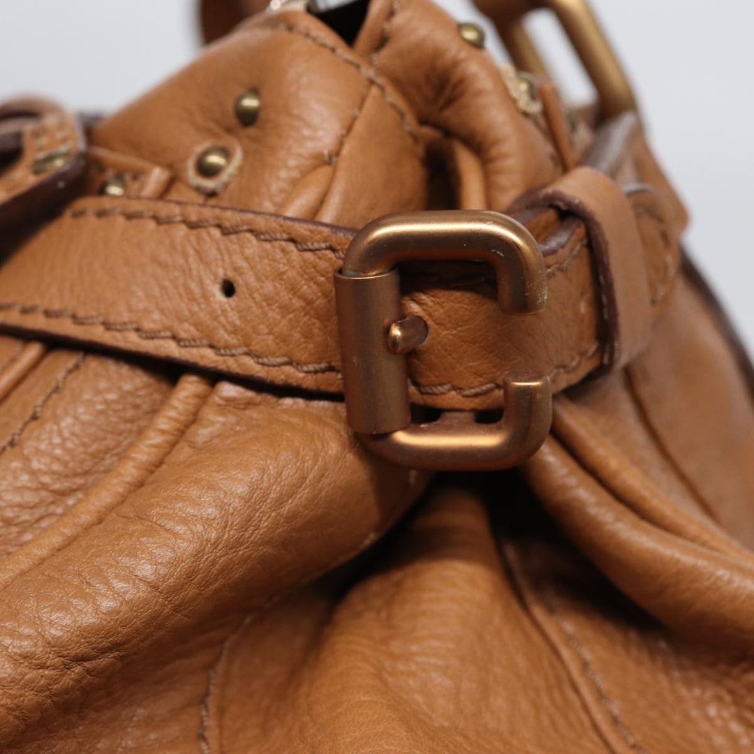 Chloe Paddington Hand Bag Leather Brown Gold am6782