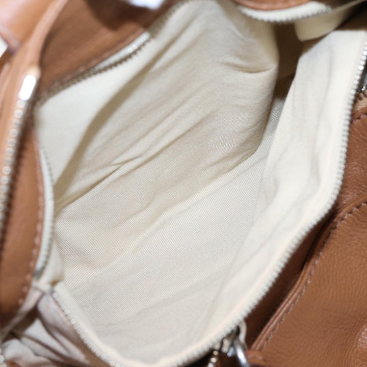 Chloe Paddington Hand Bag Leather Brown Gold am6782