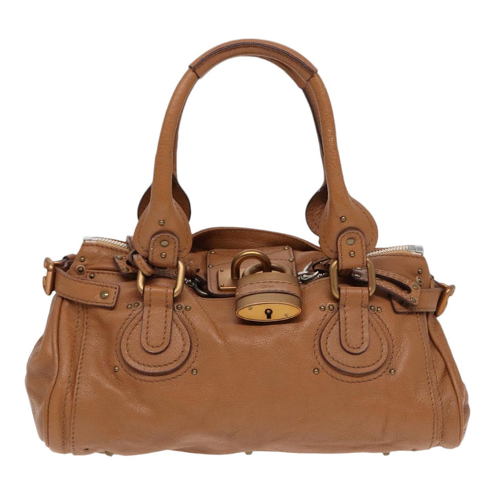 Chloe Paddington Hand Bag Leather Brown Gold am6782