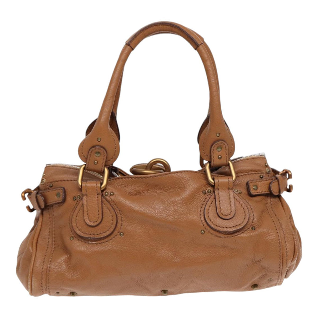 Chloe Paddington Hand Bag Leather Brown Gold am6782