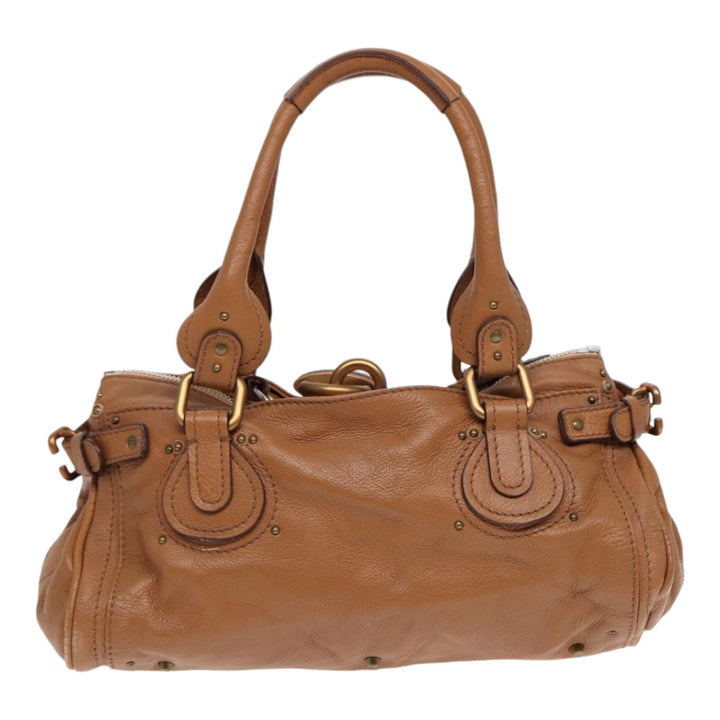 Chloe Paddington Hand Bag Leather Brown Gold am6782