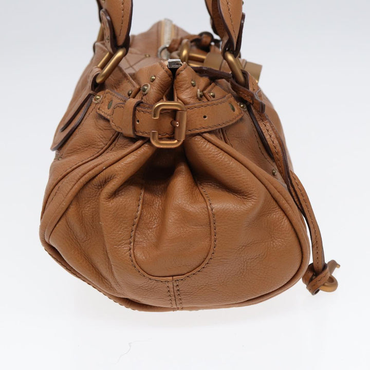 Chloe Paddington Hand Bag Leather Brown Gold am6782