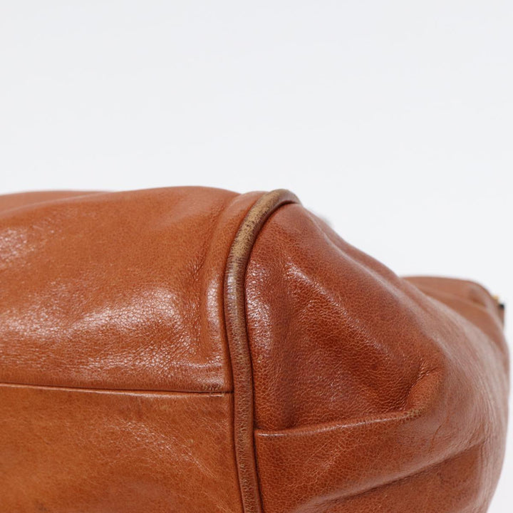 Chloe Etel Hand Bag Leather 2way Brown Gold am6799
