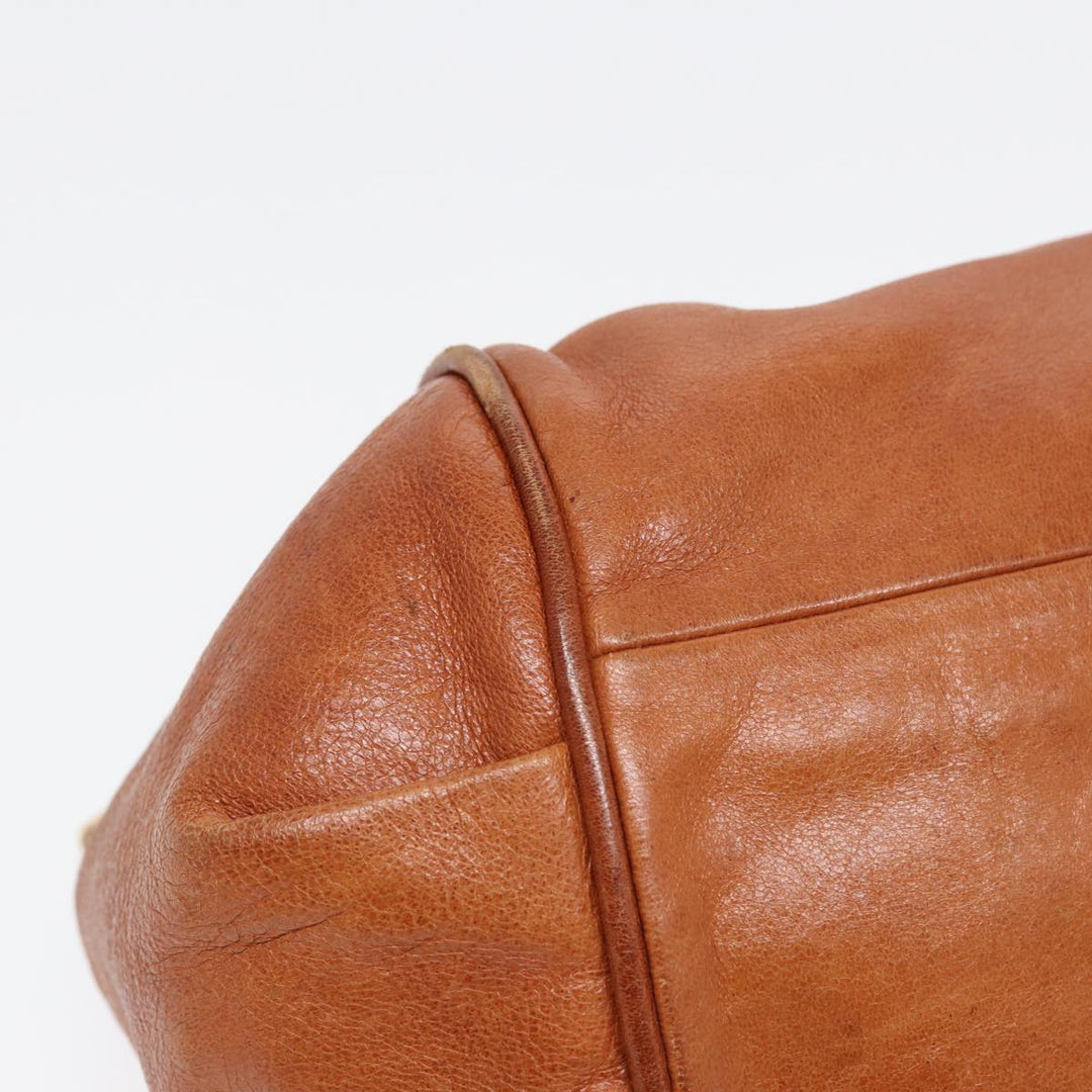 Chloe Etel Hand Bag Leather 2way Brown Gold am6799