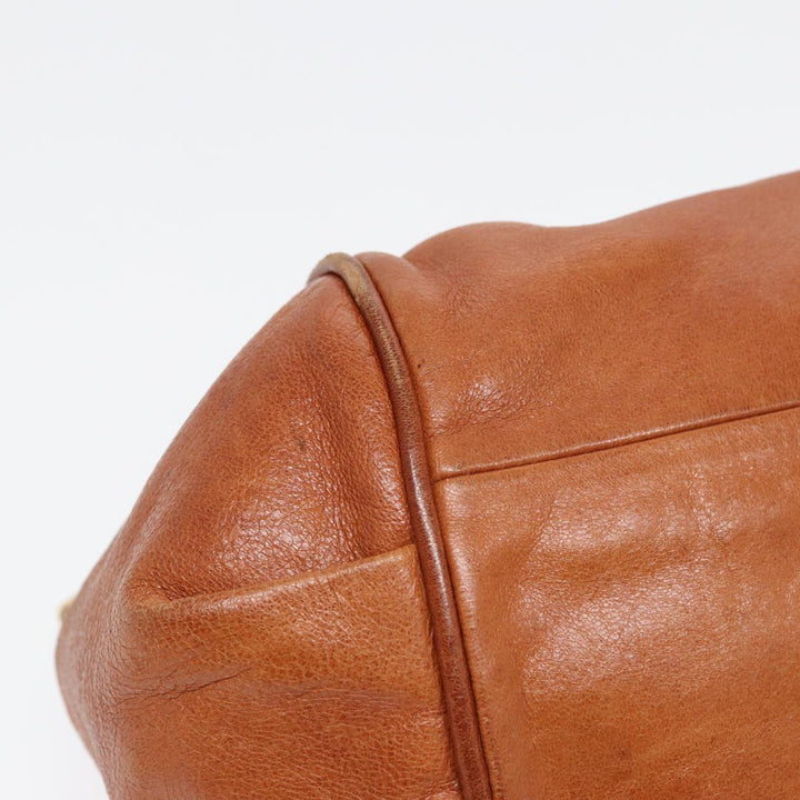 Chloe Etel Hand Bag Leather 2way Brown Gold am6799