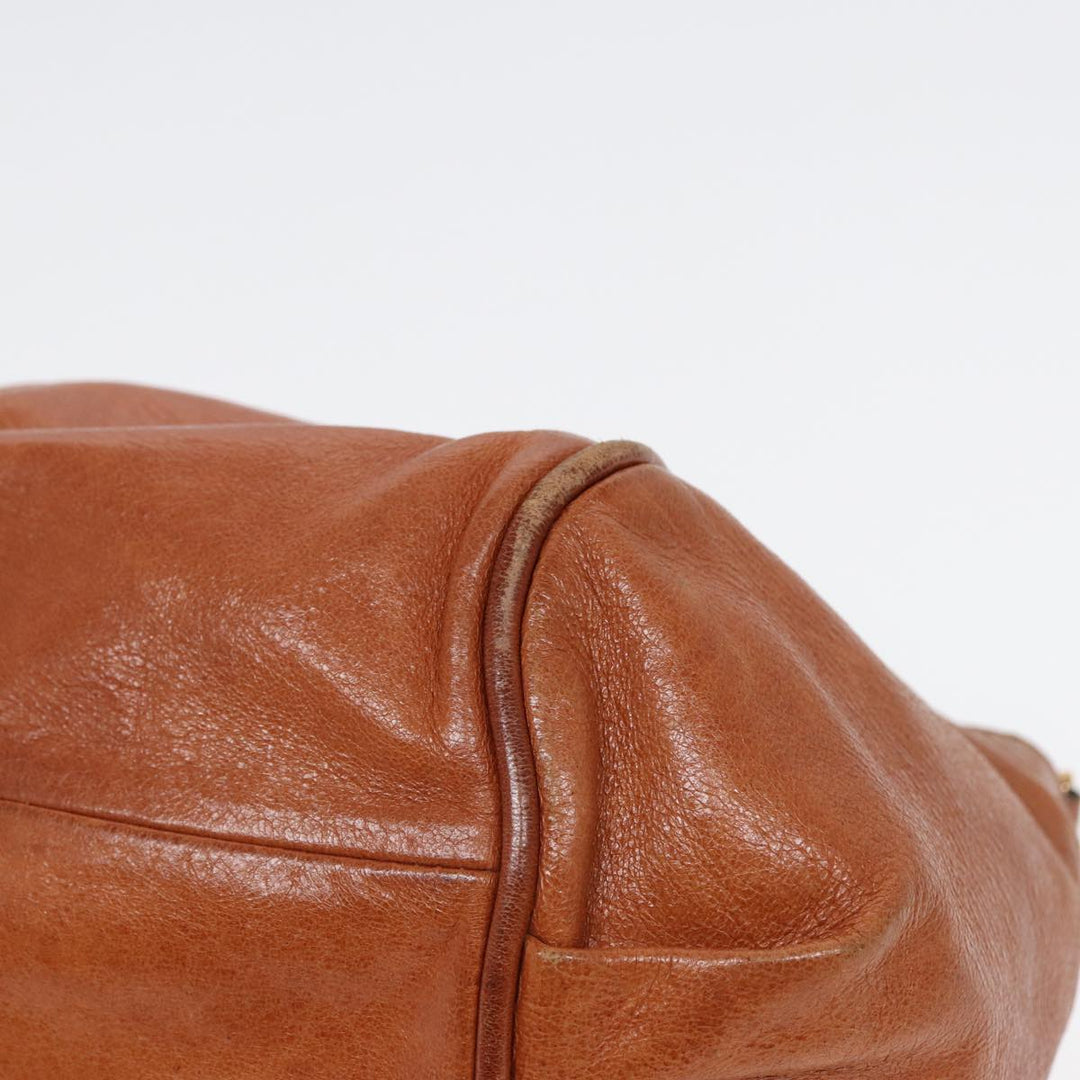 Chloe Etel Hand Bag Leather 2way Brown Gold am6799