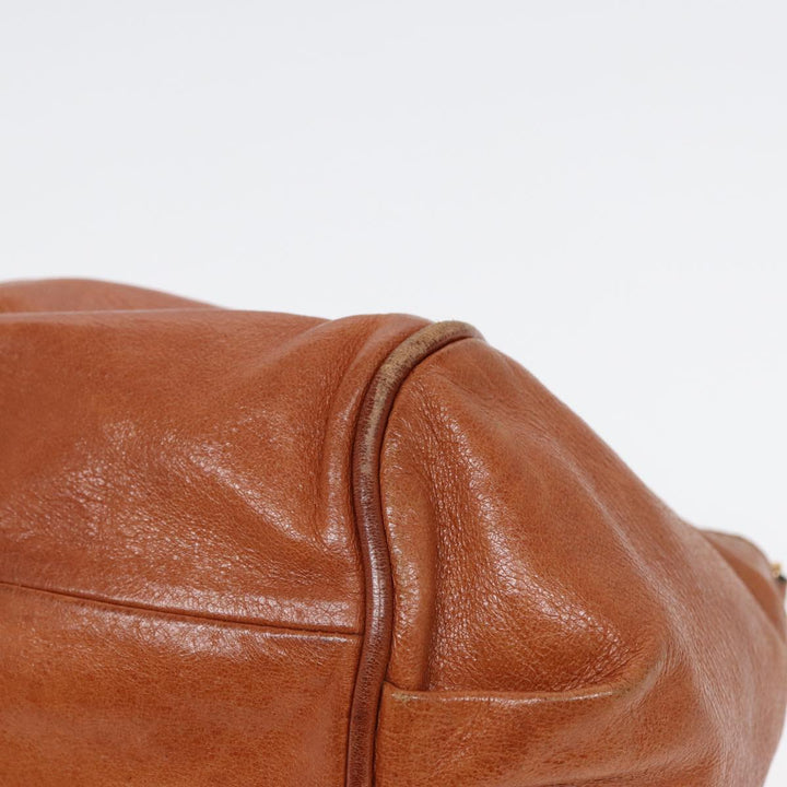 Chloe Etel Hand Bag Leather 2way Brown Gold am6799