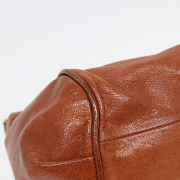 Chloe Etel Hand Bag Leather 2way Brown Gold am6799