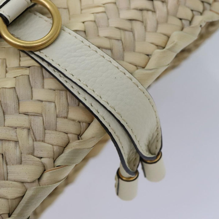 Chloe Mercy Hand Bag Straw Beige Gold am6837